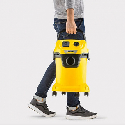 Пылесос хозяйственный KARCHER WD 3 P, мусоросборник 17л, мощность 1000Вт, желтый, 1.6, 1.628-170.0