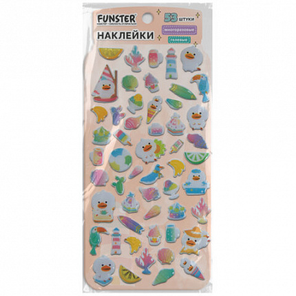 Наклейки гелевые "Вкусный микс", 17,5х9 см, ассорти 6 видов, FUNSTER (ФАНСТЕР), 666082