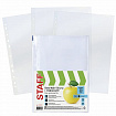 Папки-файлы перфорированные, А4, STAFF "STANDARD", КОМПЛЕКТ 100 шт., гладкие, "Яблоко", 30 мкм, 224917