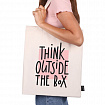 Сумка шоппер BRAUBERG, канвас, 40х35 см, бежевый, "Think outside the box", 271898