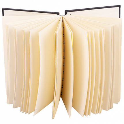 Скетчбук, слоновая кость 140 г/м2 90х140 мм, 80 л., КОЖЗАМ, гребень, BRAUBERG ART CLASSIC, черный, 116474