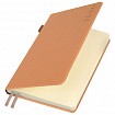 Ежедневник датированный 2026, А5, 138х213 мм, BRAUBERG "Essential", под кожу, держатель, бежевый, 117396