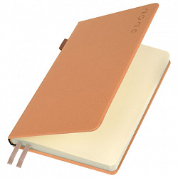 Ежедневник датированный 2026, А5, 138х213 мм, BRAUBERG "Essential", под кожу, держатель, бежевый, 117396