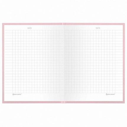 Блокнот МАЛЫЙ ФОРМАТ 110х147 мм, А6, 80 л., твердый, клетка, BRAUBERG "Minimal", розовый, 116449