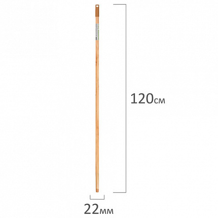 Черенок рукоятка 120 см, еврорезьба, дерево + лак (ЭВКАЛИПТ), d=2,2 см, BOOMHOUSE (БумХаус), 700890