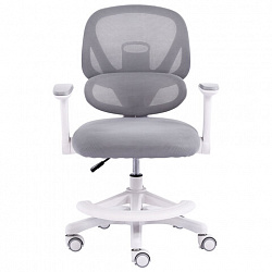 Кресло детское с подставкой для ног BRABIX KIDS "MG-220", сетка/ткань TW, серое, 533315