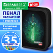 Пенал BRAUBERG KIDS, 1 отделение, 2 откидные планки, 21х14 см, "Неоновый меч", 274546