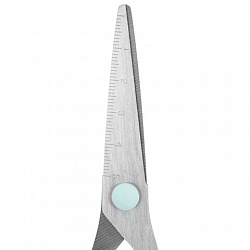 Ножницы BRAUBERG KIDS 130 мм, ручки мятные, закругленные лезвия с линейкой, 274062