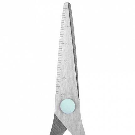 Ножницы BRAUBERG KIDS 130 мм, ручки мятные, закругленные лезвия с линейкой, 274062