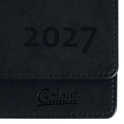 Планинг датированный 2027 305х140мм GALANT Ritter, под кожу, черный, 118208