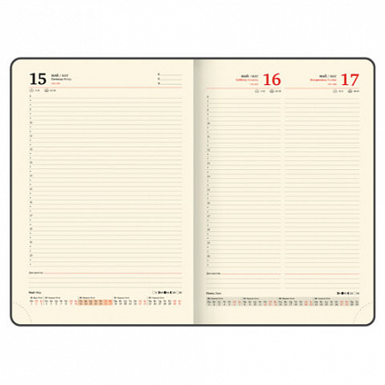 Ежедневник датированный 2026 БОЛЬШОЙ ФОРМАТ 210х297мм А4, BRAUBERG Comodo, под кожу, черный, 117242