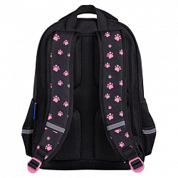 Рюкзак BRAUBERG SOFT, 2 отделения, 3 кармана, "Tough cat", СВЕТЯЩИЙСЯ, 40х31х15 см, 274401