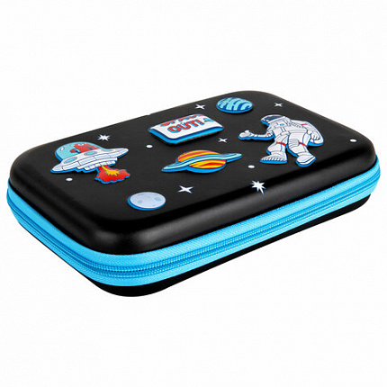 Пенал BRAUBERG KIDS большой удобный с откидной планкой, EVA, 22х15х4 см, "Space out", 271556