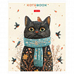 Тетрадь обложка пластик, А5, 48 л., скоба, линия, HATBER, "Котэ" (микс в спайке), 091627, 48Т5В2пл