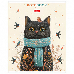 Тетрадь обложка пластик, А5, 48 л., скоба, линия, HATBER, "Котэ" (микс в спайке), 091627, 48Т5В2пл
