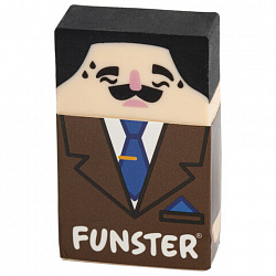 Ластик изменяющийся FUNSTER (ФАНСТЕР) "ЛЫСЫЙ МЭН", 50х30х12 мм, картонный держатель, ассорти, 274022