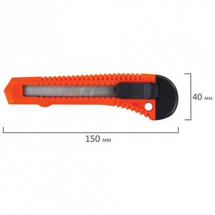 Нож канцелярский 18 мм STAFF "Basic" фиксатор, цвет корпуса ассорти, упаковка с европодвесом, 230485
