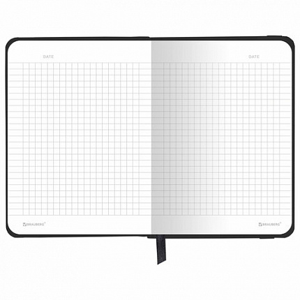 Блокнот с резинкой в клетку 96 л., МАЛЫЙ ФОРМАТ А6, 109х148 мм, твердая обложка, BRAUBERG, "Minimal", 116333