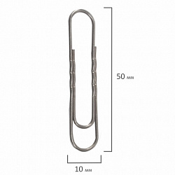 Скрепки большие 50 мм, ОФИСНАЯ ПЛАНЕТА, оцинкованные, гофрированные, 50 шт., РОССИЯ, 221133