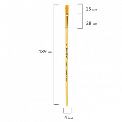 Кисть ПИФАГОР, СИНТЕТИКА, плоская, № 6, деревянная лакированная ручка, с колпачком, пакет с подвесом, 200859