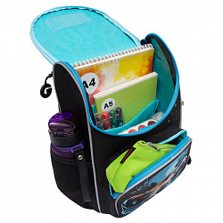 Ранец GRIZZLY анатомическая спинка, с мешком для обуви, для мальчиков, "MOONLIGHT RACE", 33х25х13 см, RAm-585-2/2