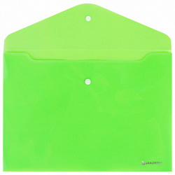 Папка-конверт с кнопкой А4, КОМПЛЕКТ 5 шт., яркие неоновые цвета ассорти, BRAUBERG "NEON", 272872