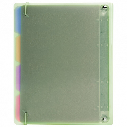 Тетрадь на кольцах А5 175х220мм, 120л, пластик, с резинкой и разделителями, BRAUBERG, Зеленый, 404632