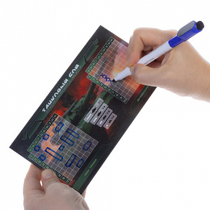 Игра настольная "Пиши-Стирай" МОРСКОЙ / ТАНКОВЫЙ / ВОЗДУШНЫЙ БОЙ, 2 стираемых маркера, ассорти, HATBER, Ин