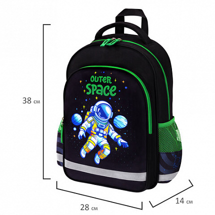 Рюкзак ПИФАГОР SCHOOL, 1 отделение, 3 кармана, "Outer space", 38x28х14 см, 273173