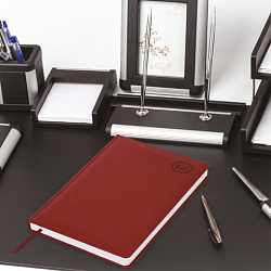 Ежедневник датированный 2026 БОЛЬШОЙ ФОРМАТ 210х297 мм, А4, BRAUBERG "Favorite", под кожу, бордо, 117240