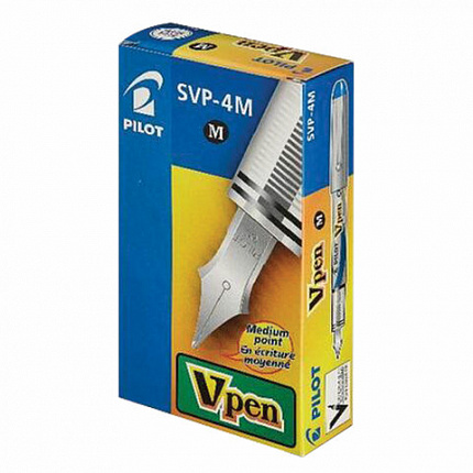 Ручка перьевая PILOT V-Pen, СИНЯЯ, корпус серый, линия письма 0,58 мм, SVP-4M L