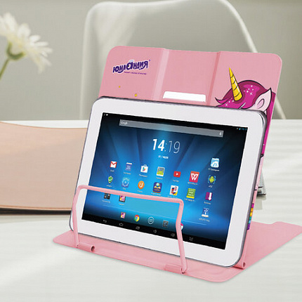 Подставка для книг и учебников ЮНЛАНДИЯ "Neon Unicorn", регулируемый угол наклона, металл, 237575