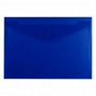 Папка-конверт с кнопкой прозрачная А4, BRAUBERG "UNIVERSAL", до 100 листов, синяя, 0,15 мм, 273071