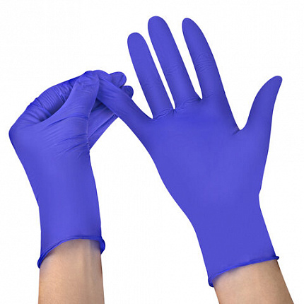 Перчатки нитриловые смотровые SFM Supersoft N135, Германия, 100 пар (200 штук), размер 6-7, S (малый), фиолетовые