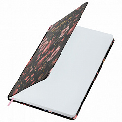 Ежедневник недатированный с резинкой А5 145х203 мм, BRAUBERG, твердый, фольга, 128 л., "Pomegranate", 116293