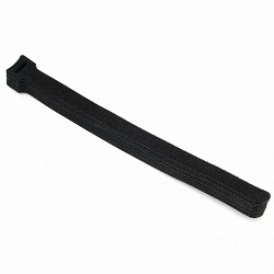 Хомуты-липучки 200x11 мм на основе ленты Velcro, CABLEXPERT, черные (12 шт.), VT-200x11BK
