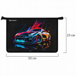 Папка для труда на молнии BRAUBERG А4, 2 отделения, органайзер, "Neon drift", 272213