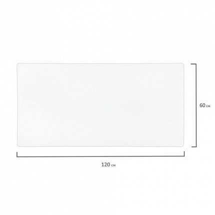 Коврик-подкладка настольный сверхпрочный 600х1200 мм, прозрачный, 1 мм, BRAUBERG, 237373