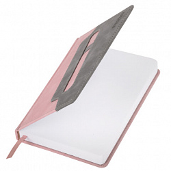 Ежедневник датированный 2026, А5, 138x213 мм, BRAUBERG "Assistant", под кожу, держатель, розовый, 117377