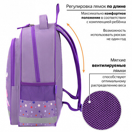 Рюкзак ПИФАГОР SCHOOL, 1 отделение, 3 кармана, "Bubble tea", 38x28х14 см, 273164