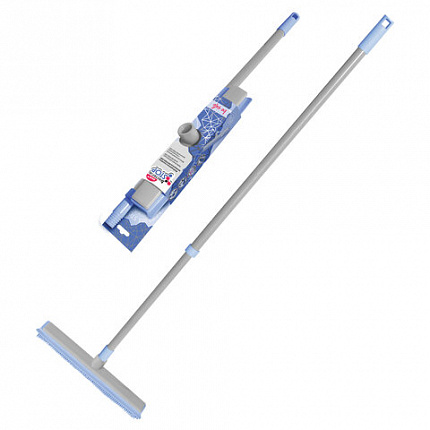 Швабра-сгон КОМПЛЕКТ щётка 32 см с резиновой щетиной 5,5 см + черенок 80-140 см, BACTERIA STOP, YORK, 51301