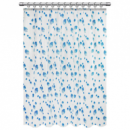 Шторка для ванной PEVA, 180х180 см, кольца в комплекте, дизайн ассорти, МОРЕ, WBZ (ВБЗ), 700069