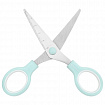 Ножницы BRAUBERG KIDS 130 мм, ручки мятные, закругленные лезвия с линейкой, 274062