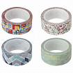 Клейкая WASHI-лента для декора, 15 мм х 5 м, ассорти, в дисплее, рисовая бумага, ОСТРОВ СОКРОВИЩ, 661719