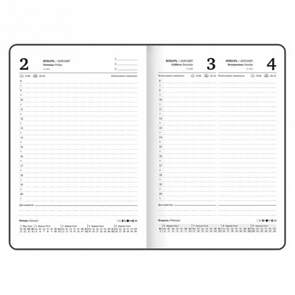 Ежедневник датированный 2026 с резинкой 145х203 мм, А5, BRAUBERG, твердый, фольга, "Ромашки", 117346