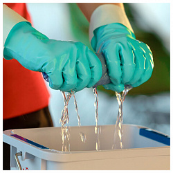 Перчатки VILEDA нитриловые, МНОГОРАЗОВЫЕ, универсальные, антиаллергенные, XL (очень большой), зеленый, 174385