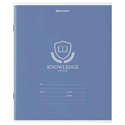 Тетрадь 18 л. BRAUBERG линия, обложка картон, "ОДНОТОННЫЙ С ЭМБЛЕМОЙ", 106483