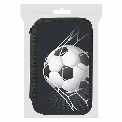 Пенал ПИФАГОР, 3 отделения, ламинированный картон, 19х11 см, "Ball kick", 272253