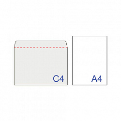Конверты С4 (229х324 мм), отрывная лента, "Куда-Кому", 100 г/м2, КОМПЛЕКТ 25 шт., BRAUBERG, 121853