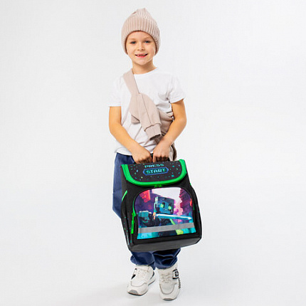 Ранец ПИФАГОР BASIC, 1 отделение, 3 кармана, эргономичная спинка, "Sharp sword", 35х28х18 см, 273138